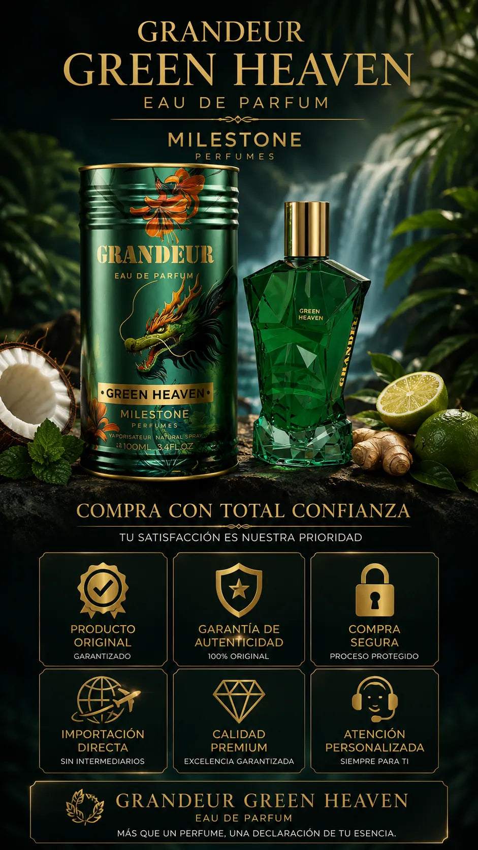 Perfume Emper Milestone Grandeur Green Heaven Eau de Parfum 100ml Original