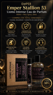 Perfume Emper Uomo Intense by Stallion 53 Eau de Parfum 100ml + Mini Spray 20ml Original