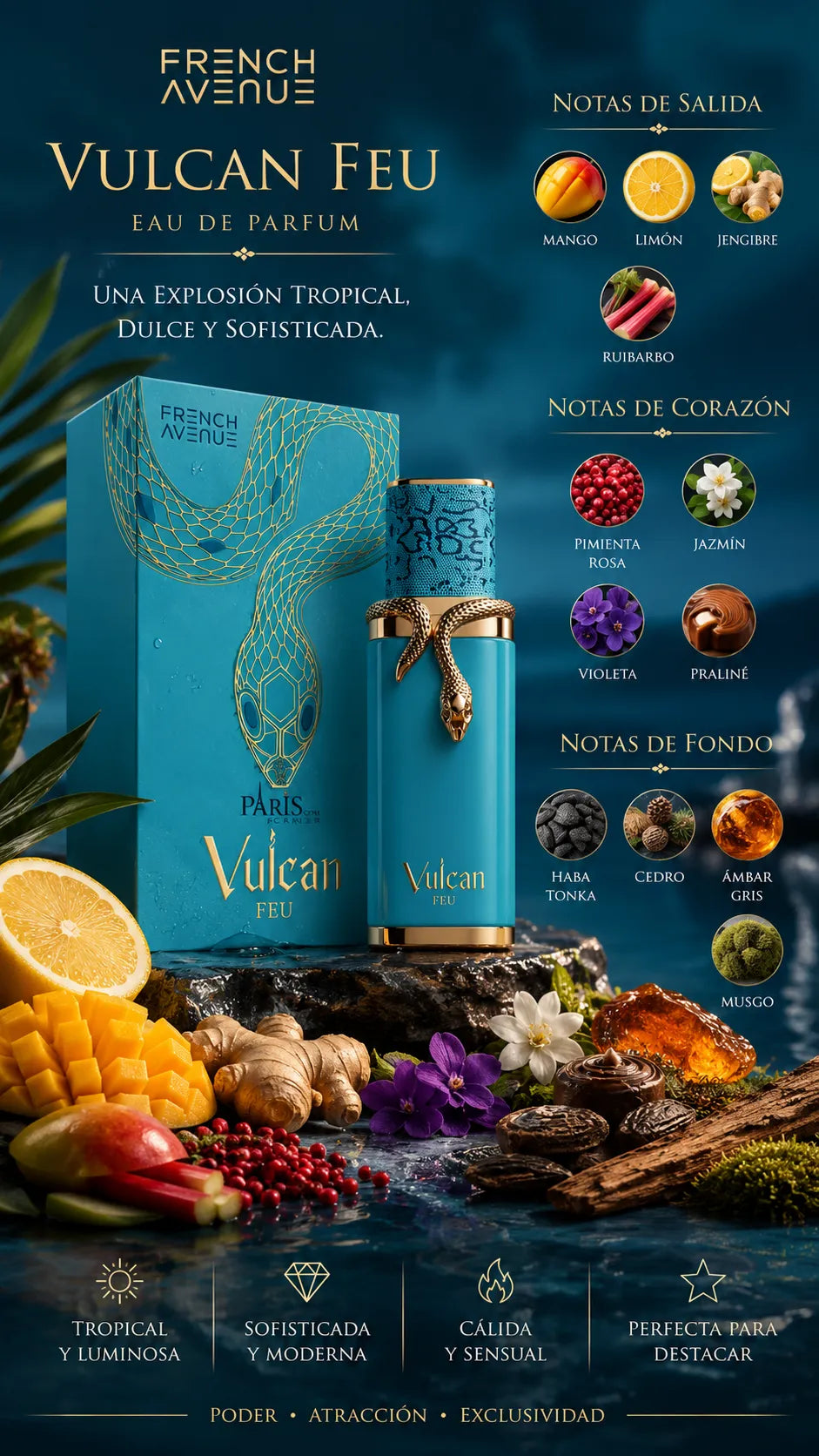 Perfume French Avenue Vulcan Feu Eau de Parfum 100ml Original