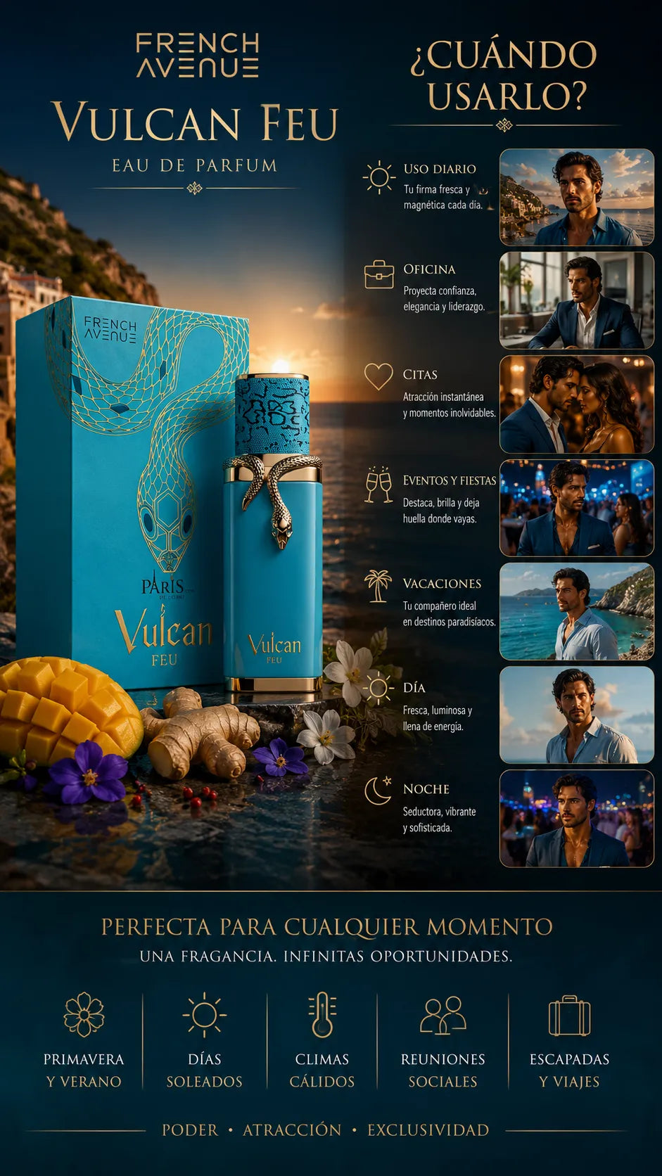 Perfume French Avenue Vulcan Feu Eau de Parfum 100ml Original