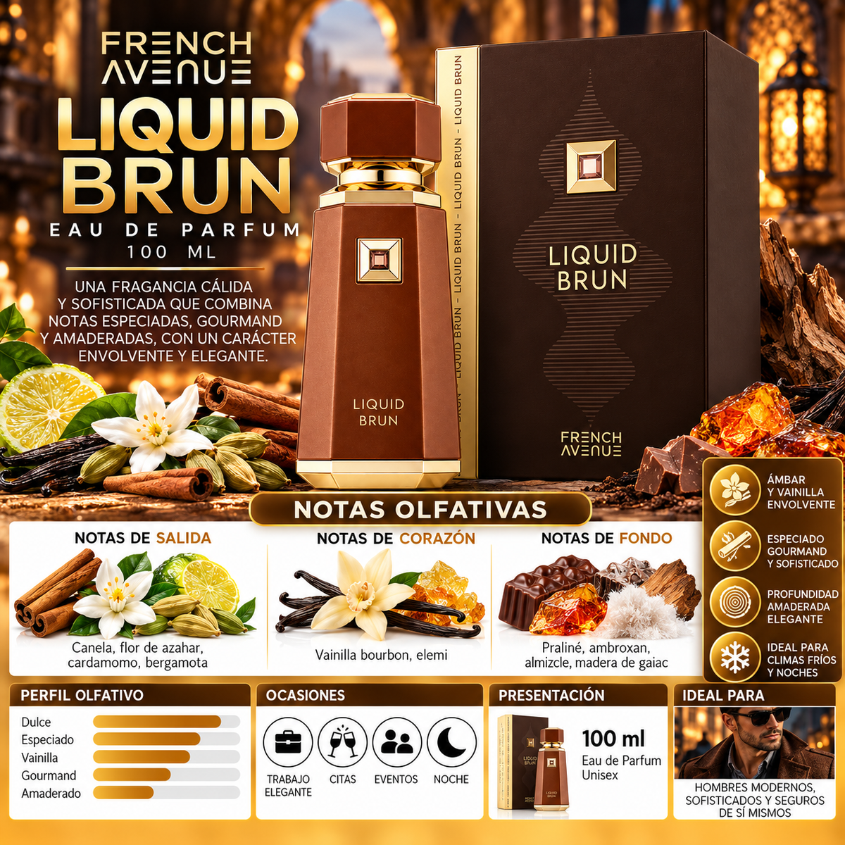 French Avenue Liquid Brun Eau de Parfum 100ml - Original — imagen 2