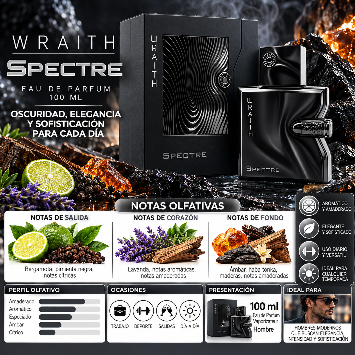 French Avenue Spectre Wraith Eau de Parfum 80ml - Distinción y Elegancia — imagen 2