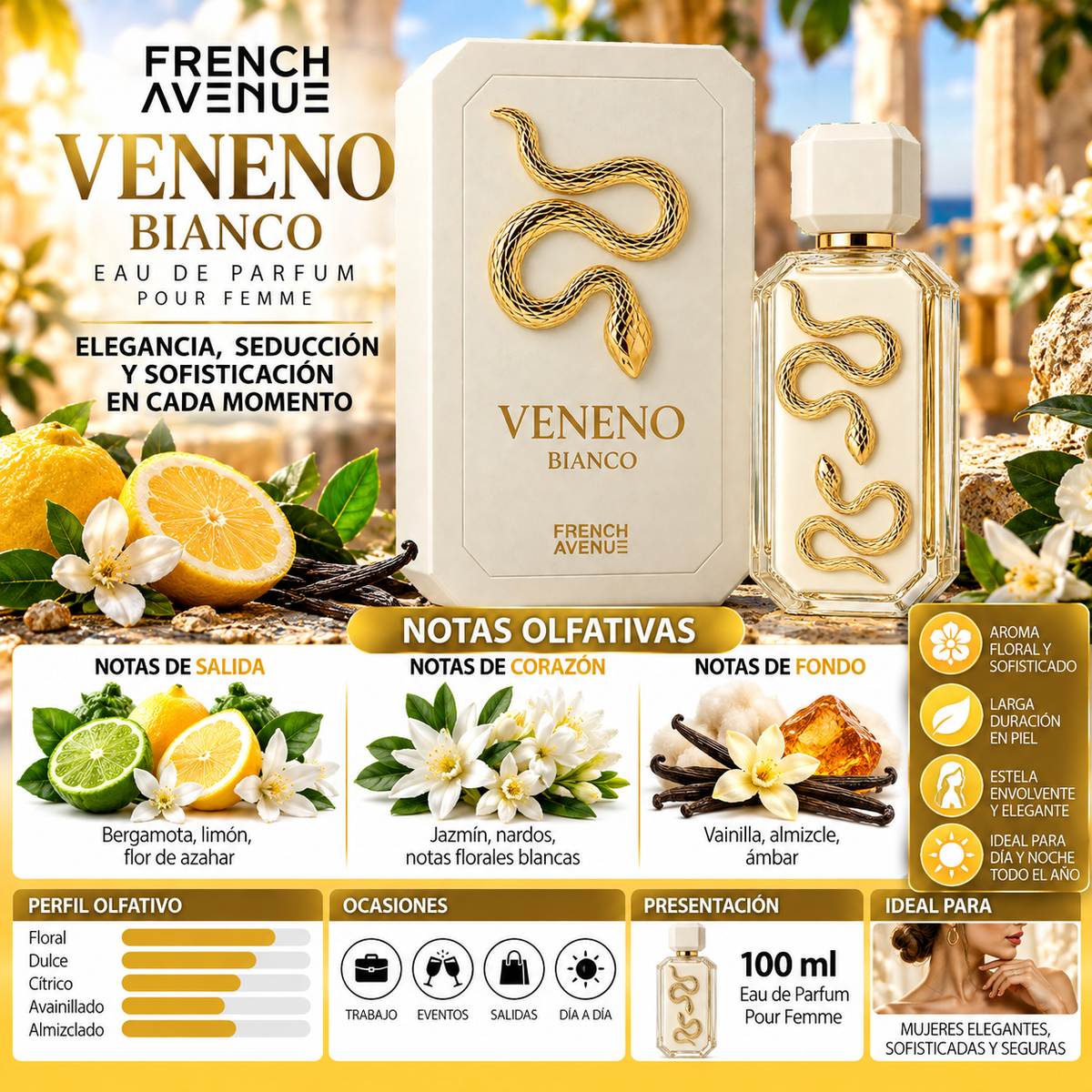 Perfume French Avenue Veneno Bianco Eau de Parfum 100ml Hombre
