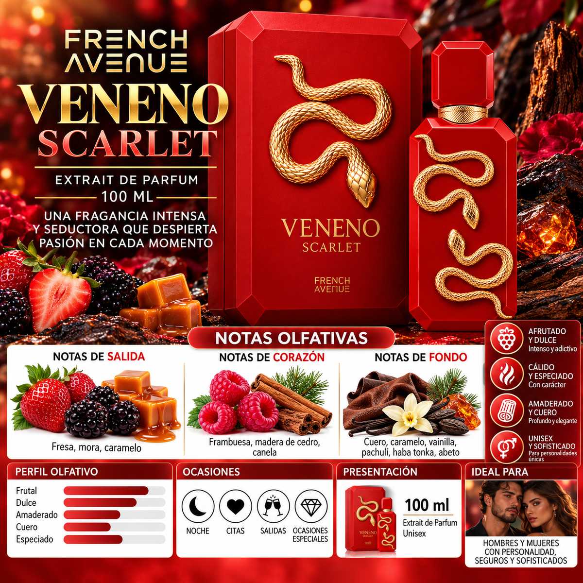 Perfume Veneno Scarlet Eau de Parfum 100ml Hombre