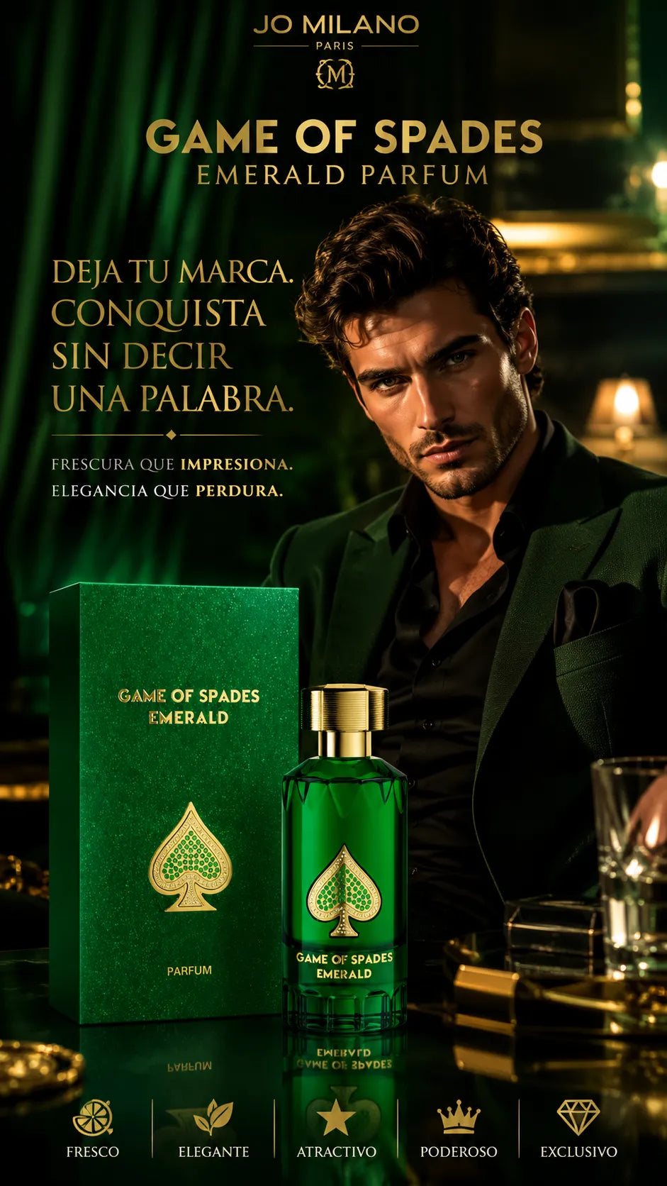 Perfume Jo Milano Game of Spades Emerald Parfum 100ml Original
