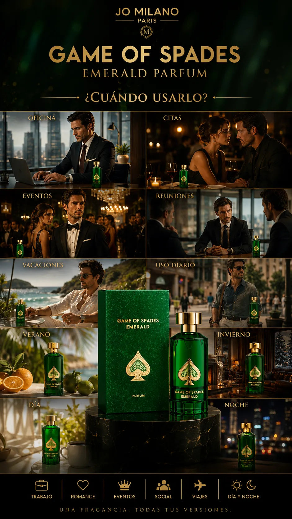 Perfume Jo Milano Game of Spades Emerald Parfum 100ml Original