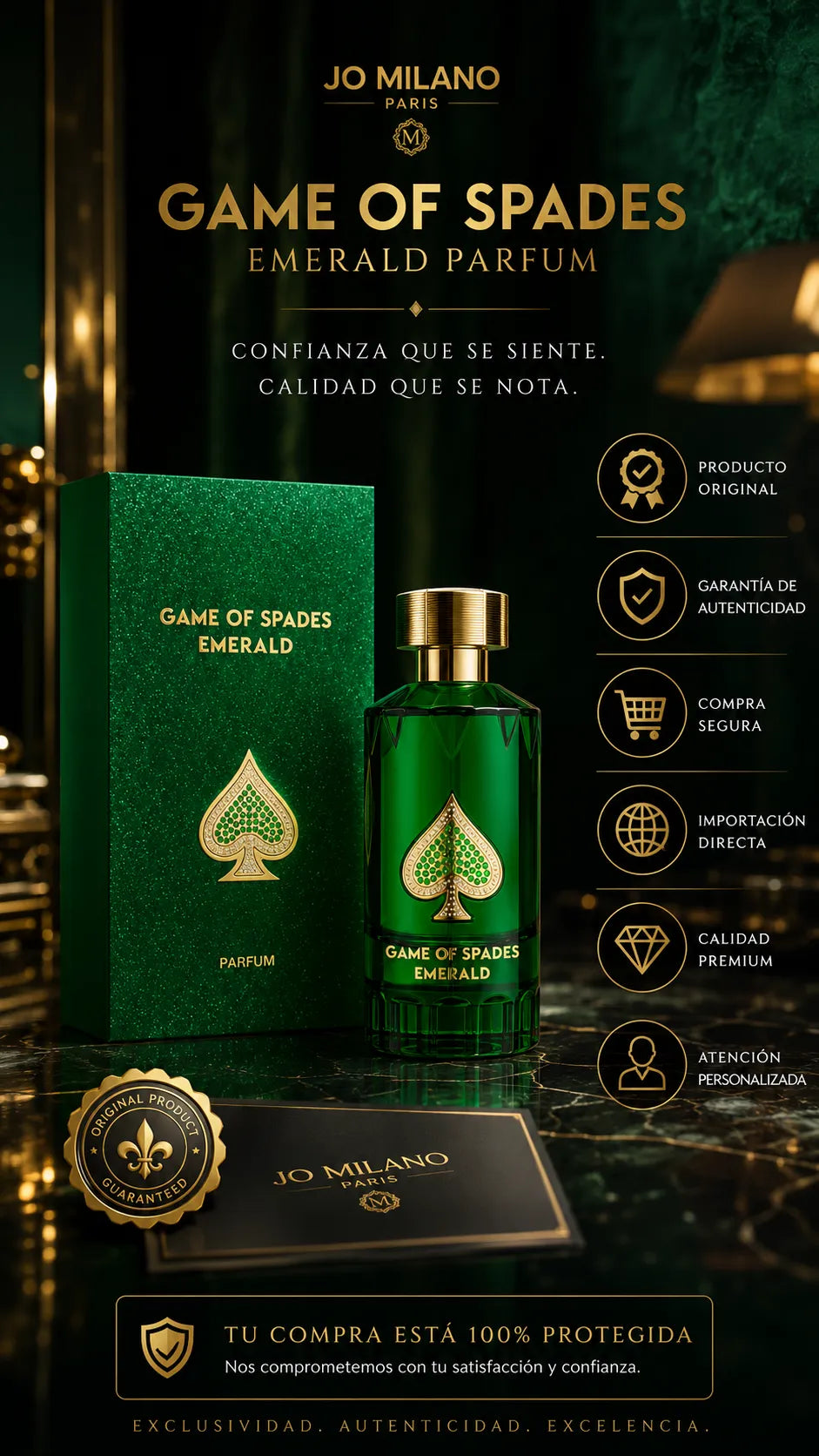 Perfume Jo Milano Game of Spades Emerald Parfum 100ml Original