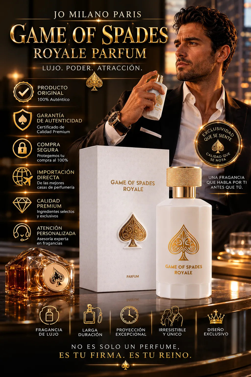 Perfume Jo Milano Paris Game of Spades Royale Parfum 100ml Original