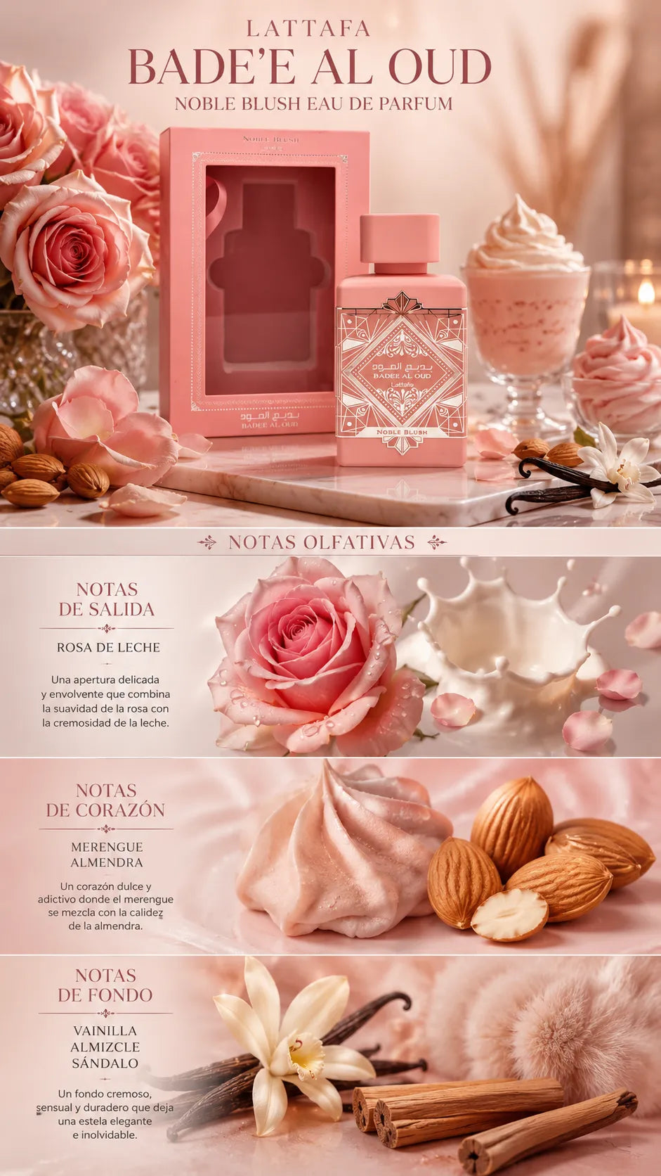 Perfume Lattafa Bade'e Al Oud Noble Blush Eau de Parfum 100ml Original