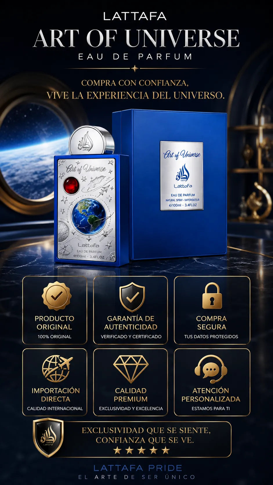 Perfume Lattafa Pride Art Of Universe Eau de Parfum 100ml Original