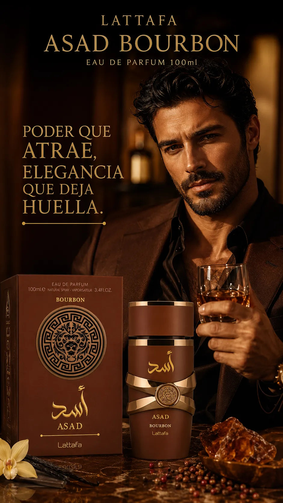 Perfume Lattafa Asad Bourbon Eau de Parfum 100ml Original