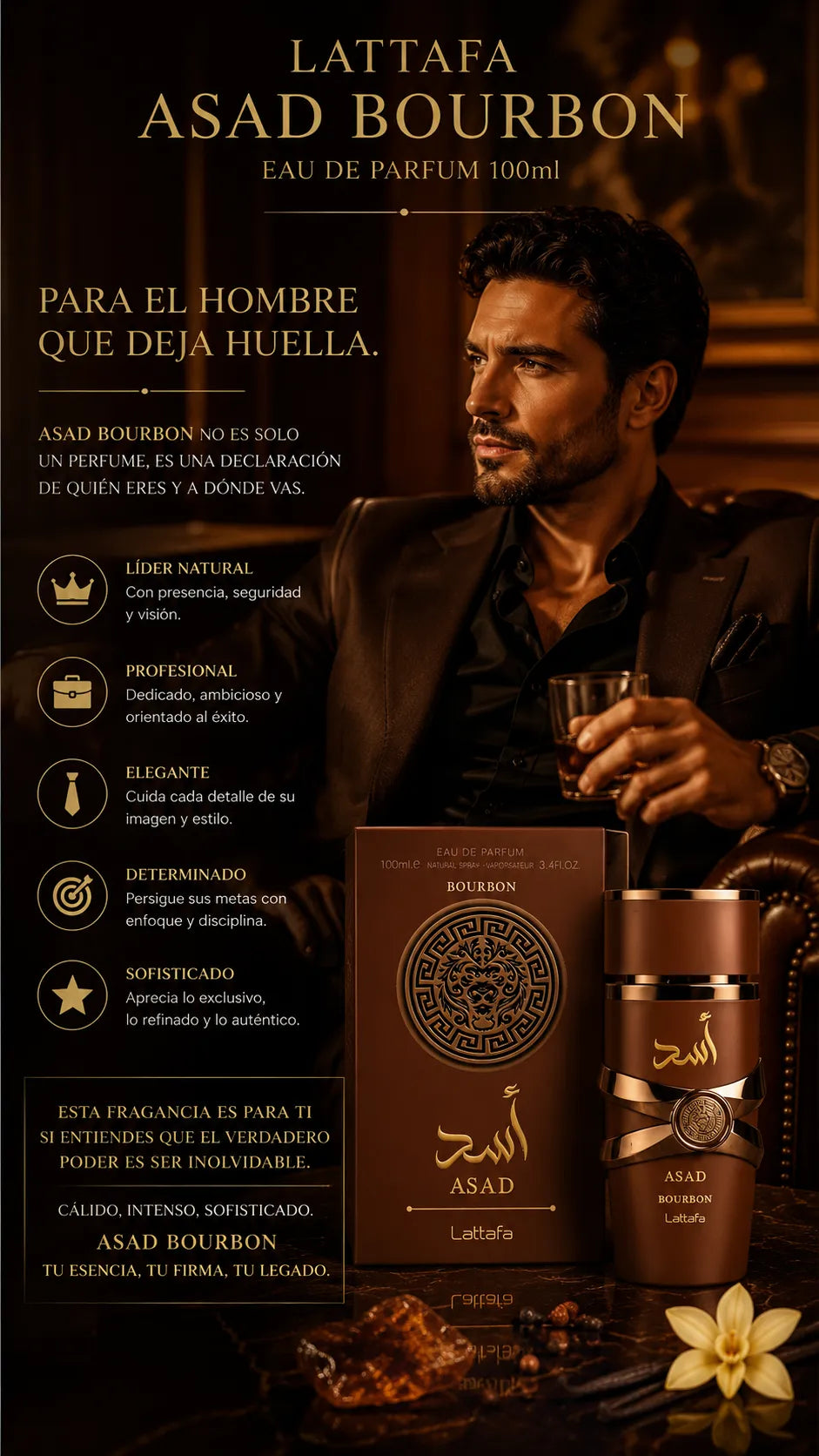 Perfume Lattafa Asad Bourbon Eau de Parfum 100ml Original
