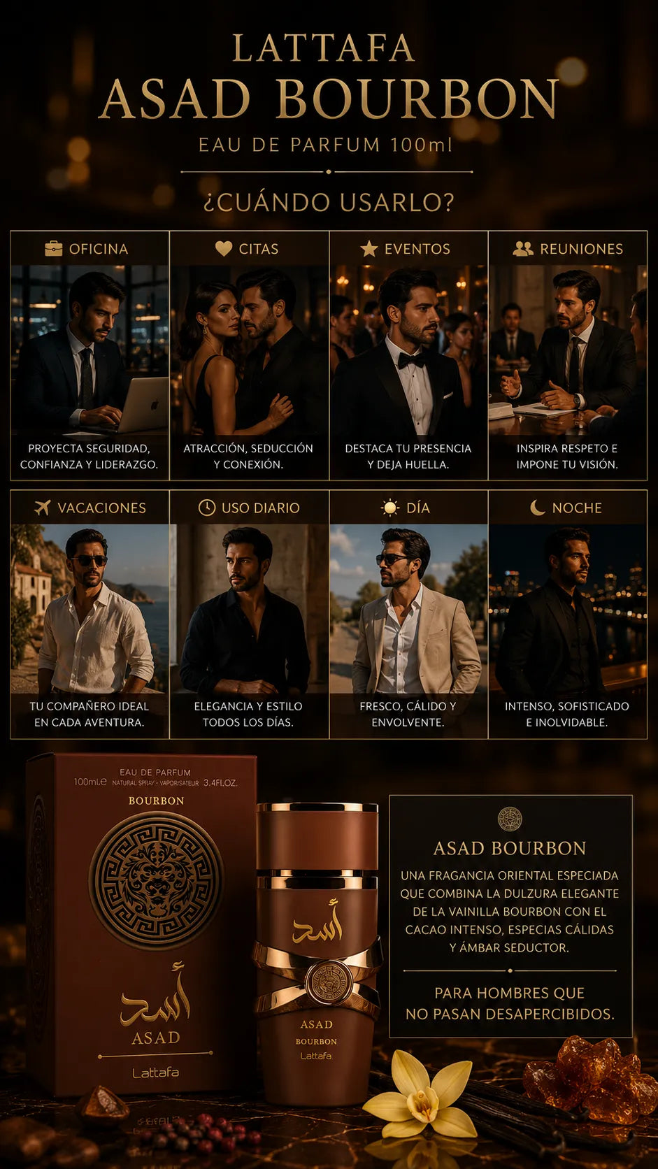 Perfume Lattafa Asad Bourbon Eau de Parfum 100ml Original