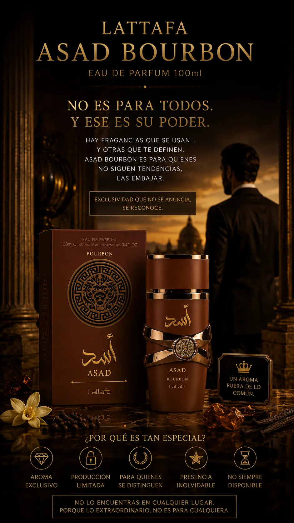 Perfume Lattafa Asad Bourbon Eau de Parfum 100ml Original