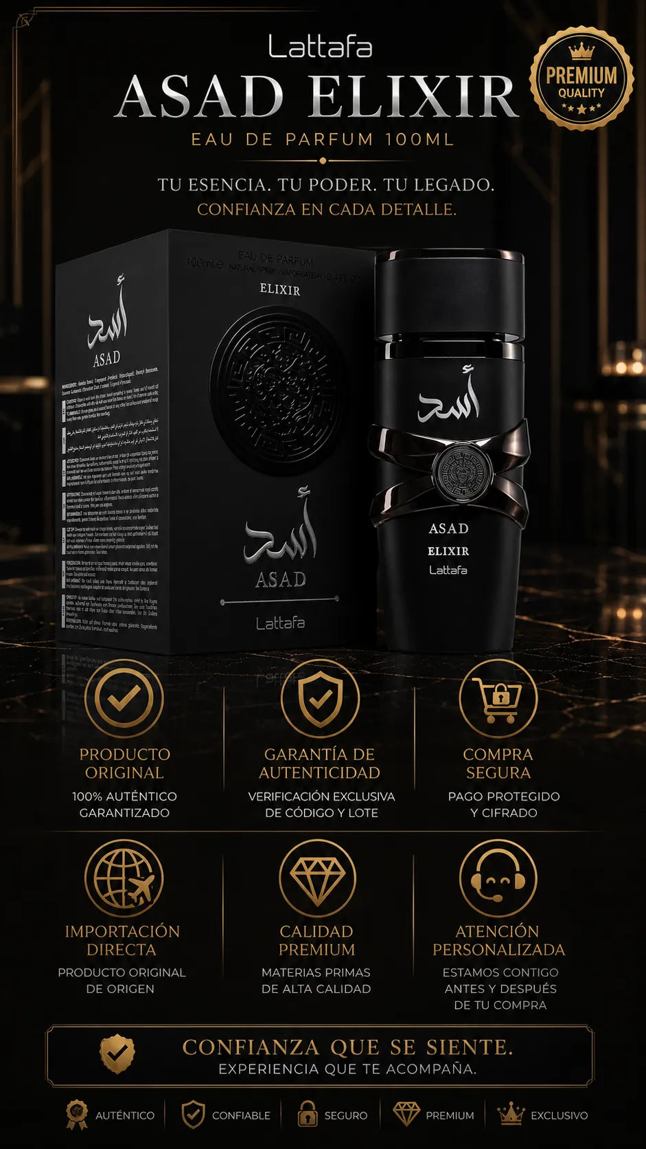 Perfume Lattafa Asad Elixir Eau de Parfum 100ml Original