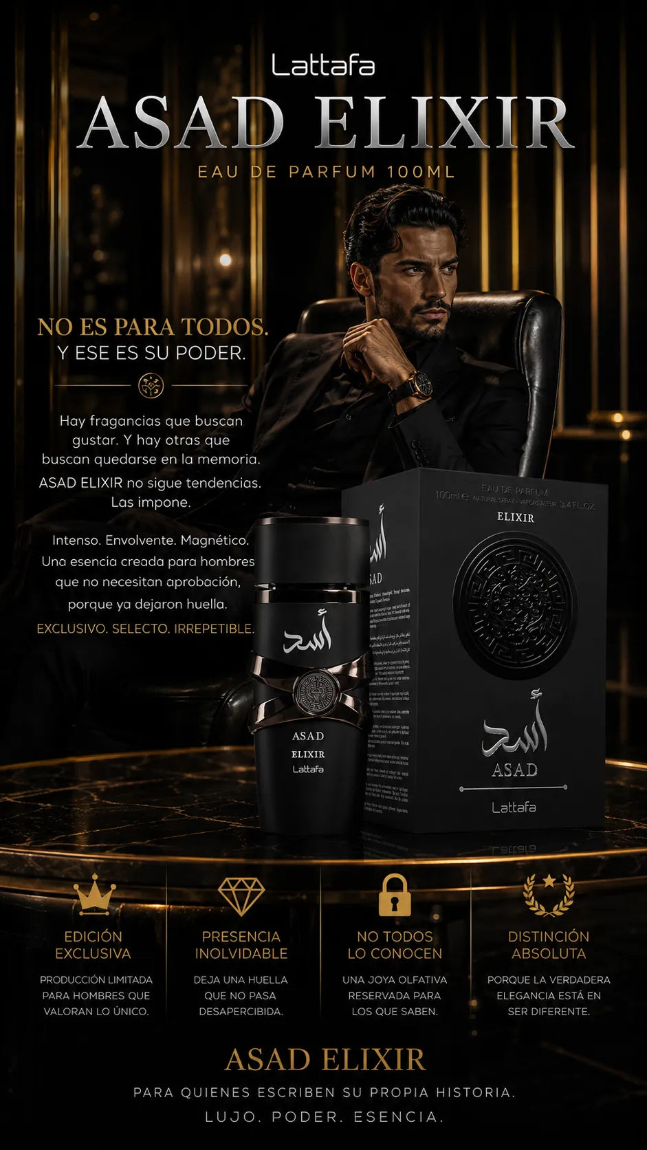 Perfume Lattafa Asad Elixir Eau de Parfum 100ml Original