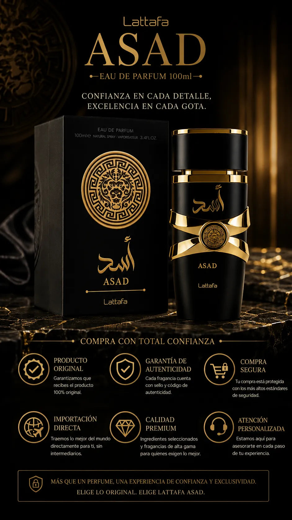 Perfume Lattafa Asad Eau de Parfum 100ml Original