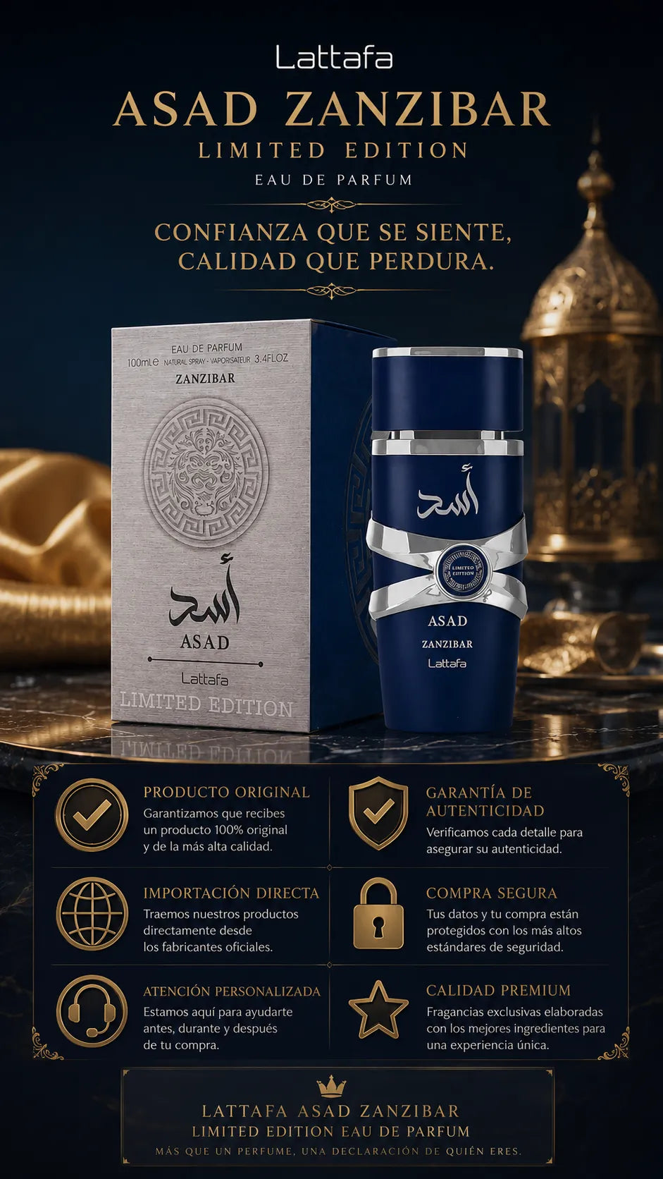 Perfume Lattafa Asad Zanzibar Limited Edition Eau de Parfum 100ml Original