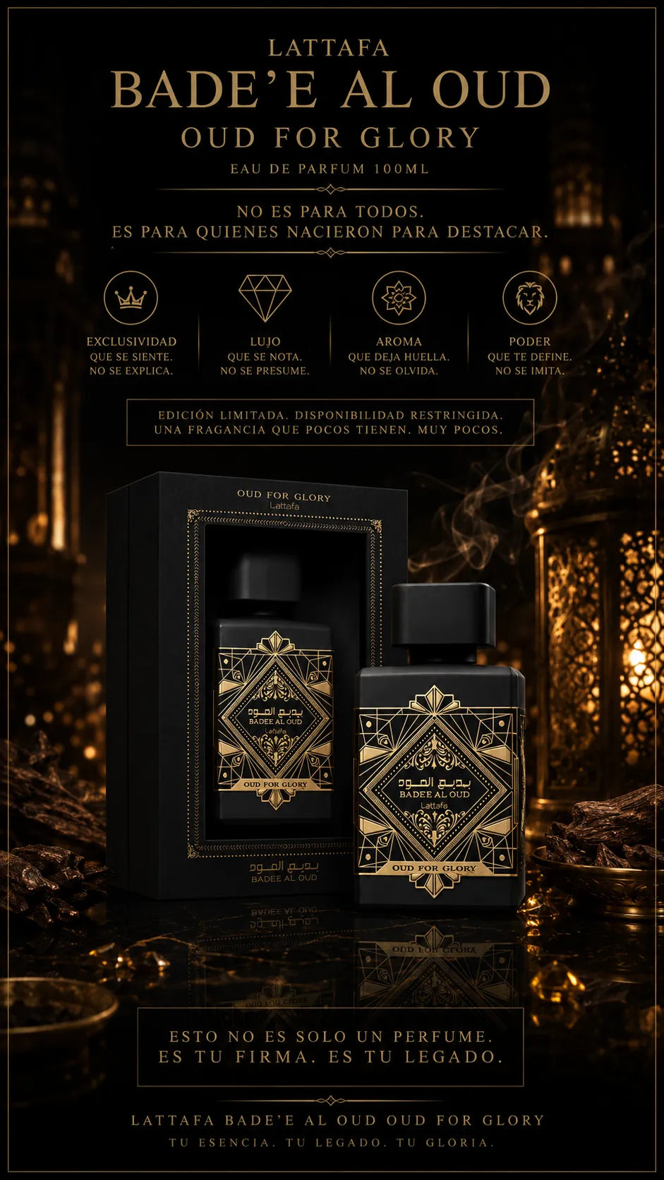 Perfume Lattafa Bade'e Al Oud Oud For Glory Eau de Parfum 100ml Original
