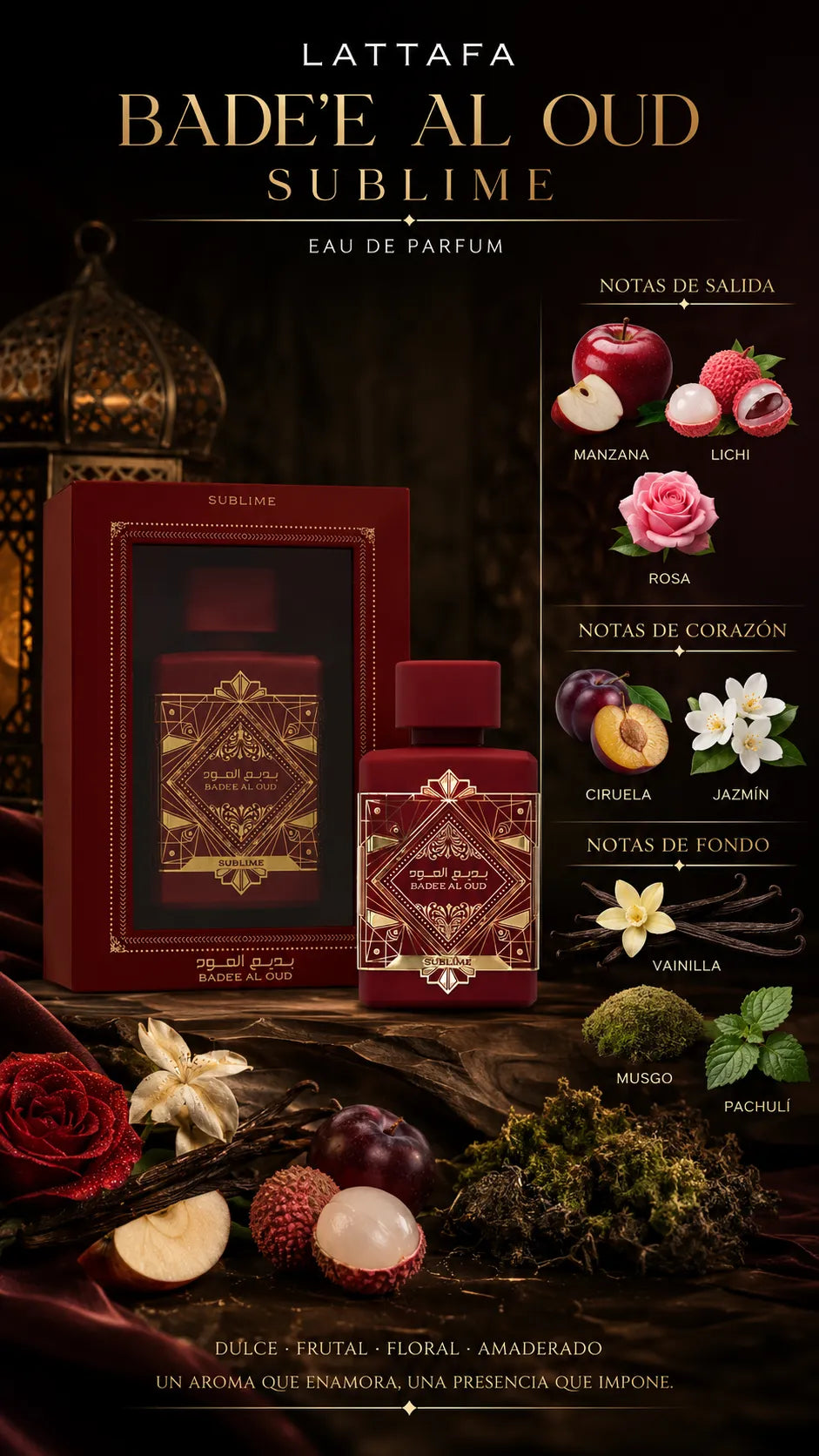 Perfume Lattafa Bade'e Al Oud Sublime Eau de Parfum 100ml Original