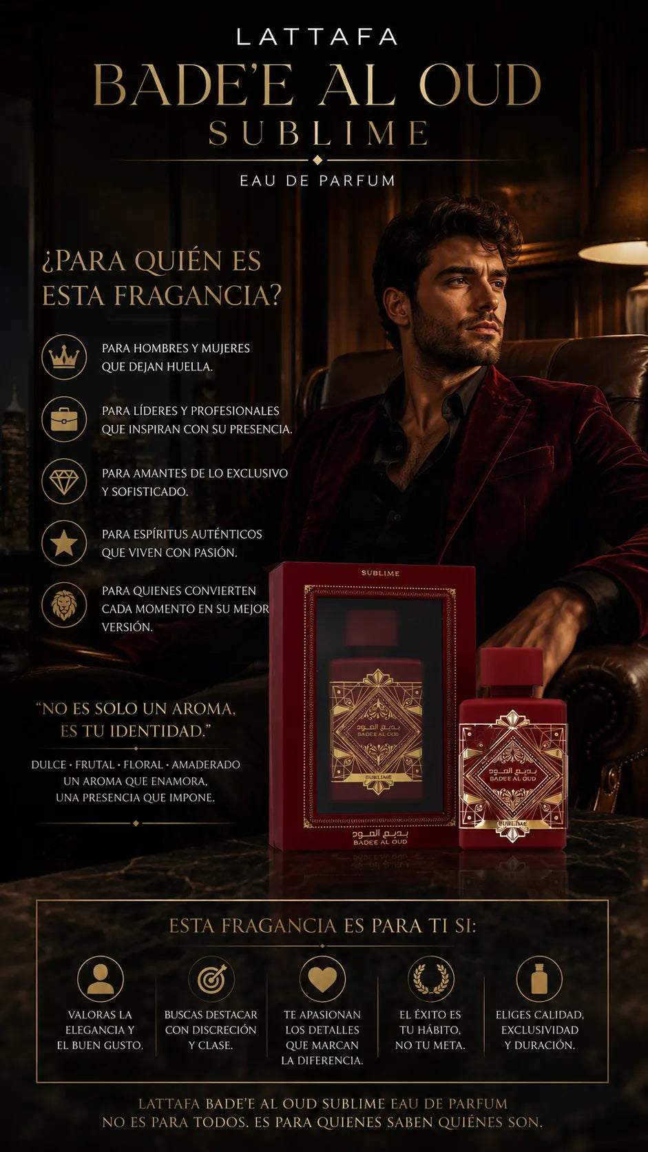 Perfume Lattafa Bade'e Al Oud Sublime Eau de Parfum 100ml Original