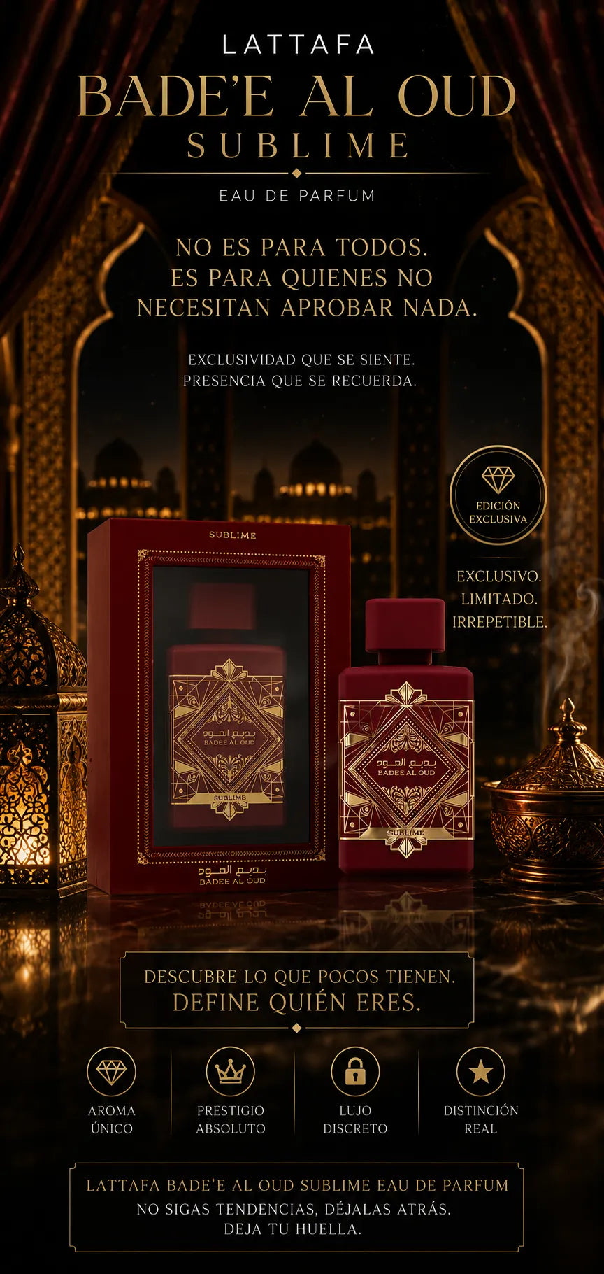 Perfume Lattafa Bade'e Al Oud Sublime Eau de Parfum 100ml Original