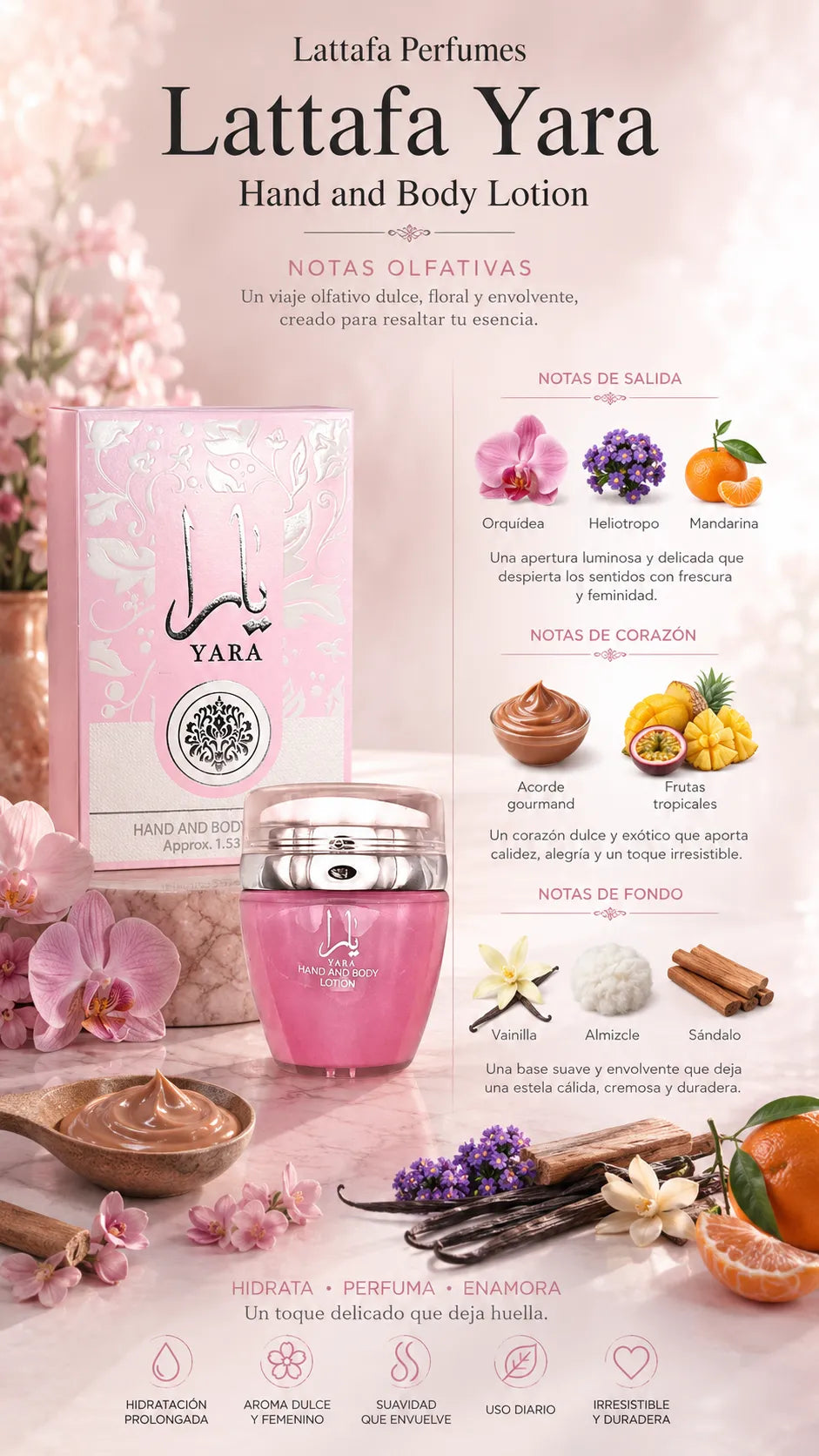 Crema Lattafa Yara Hand and Body Lotion 45g Original