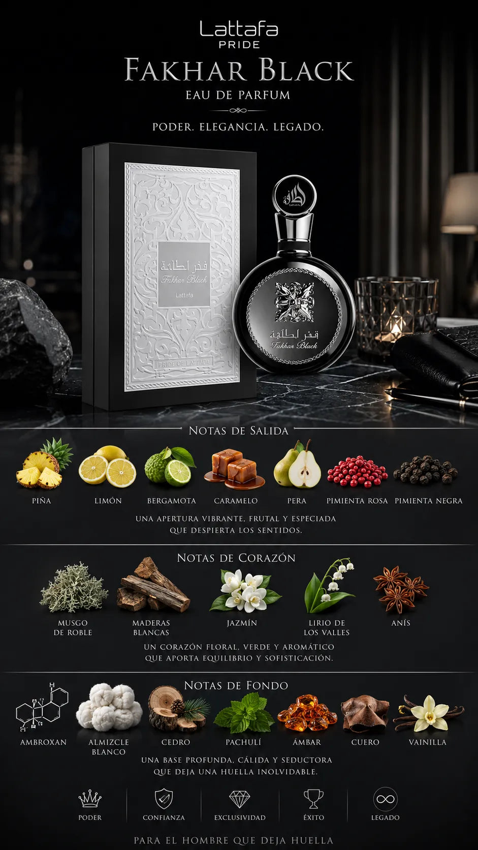 Perfume Lattafa Pride  Fakhar Black Eau de Parfum 100ml Original