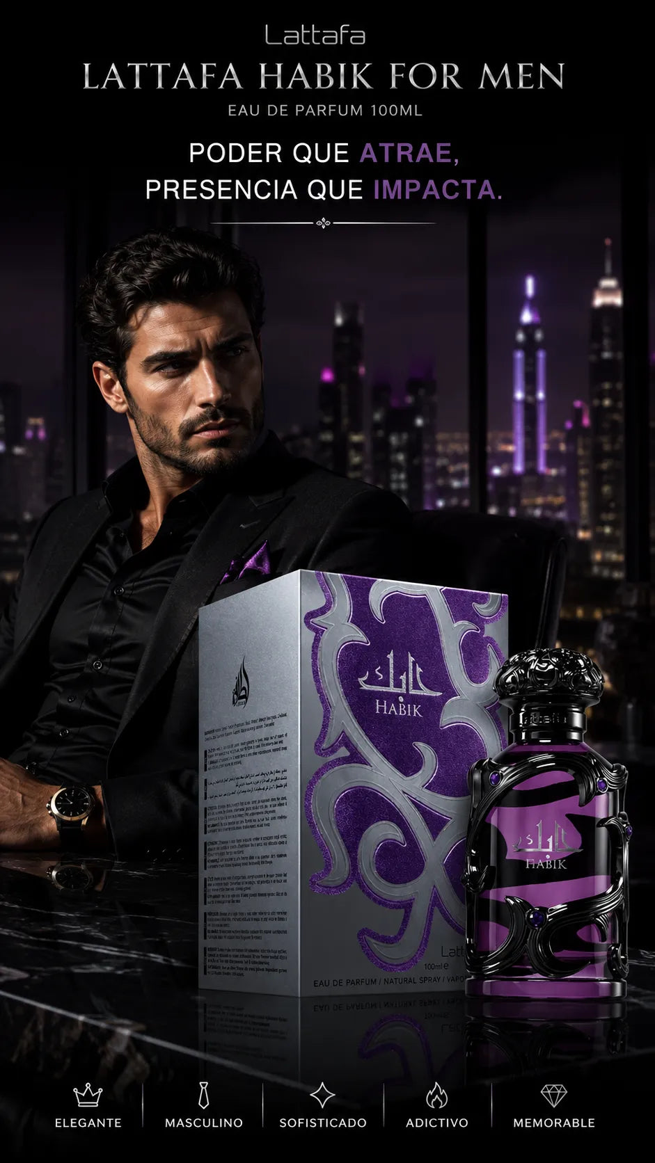 Perfume Lattafa Habik For Men Eau de Parfum 100ml Original