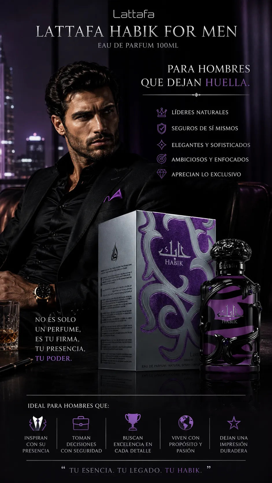 Perfume Lattafa Habik For Men Eau de Parfum 100ml Original