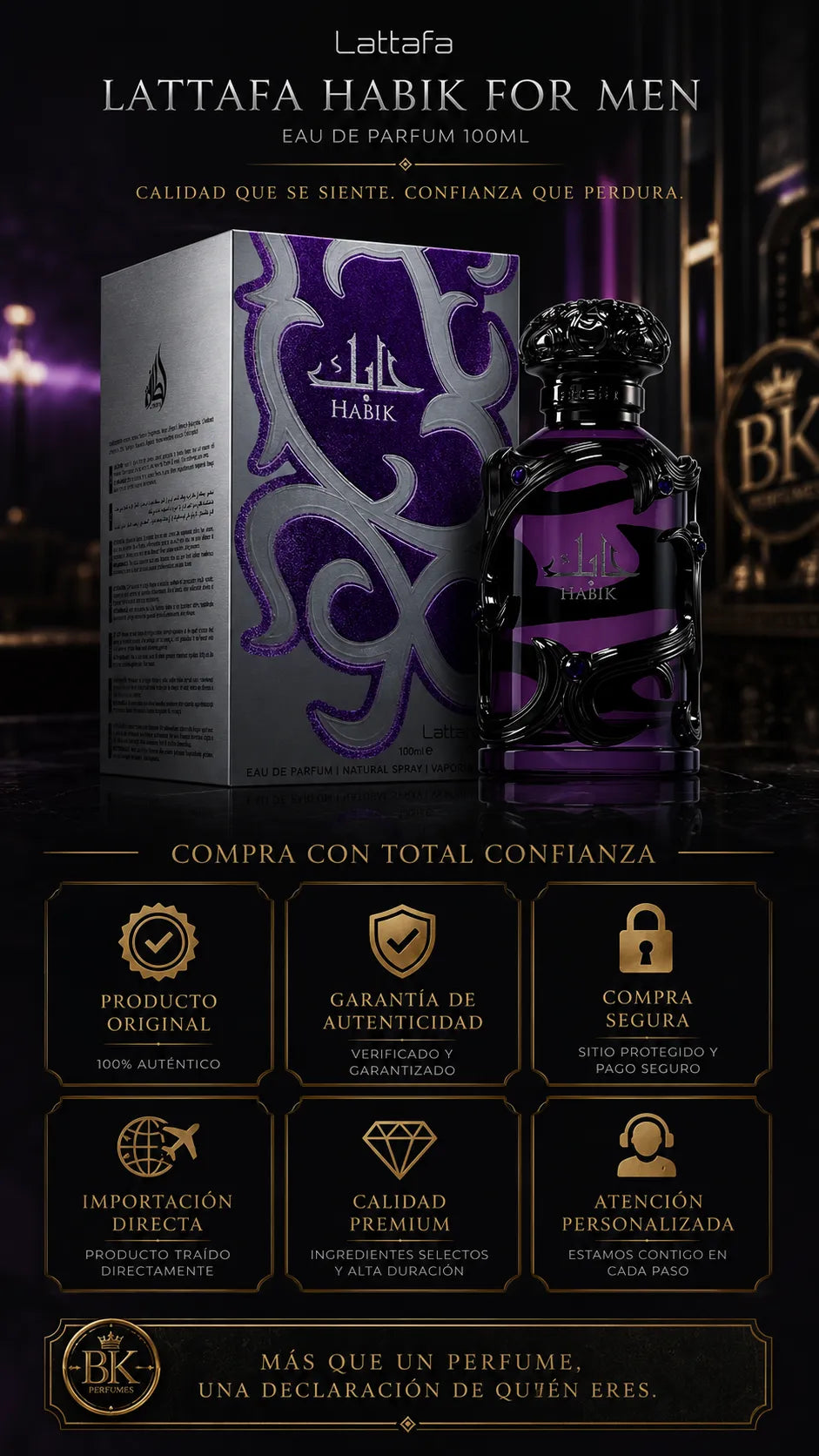 Perfume Lattafa Habik For Men Eau de Parfum 100ml Original