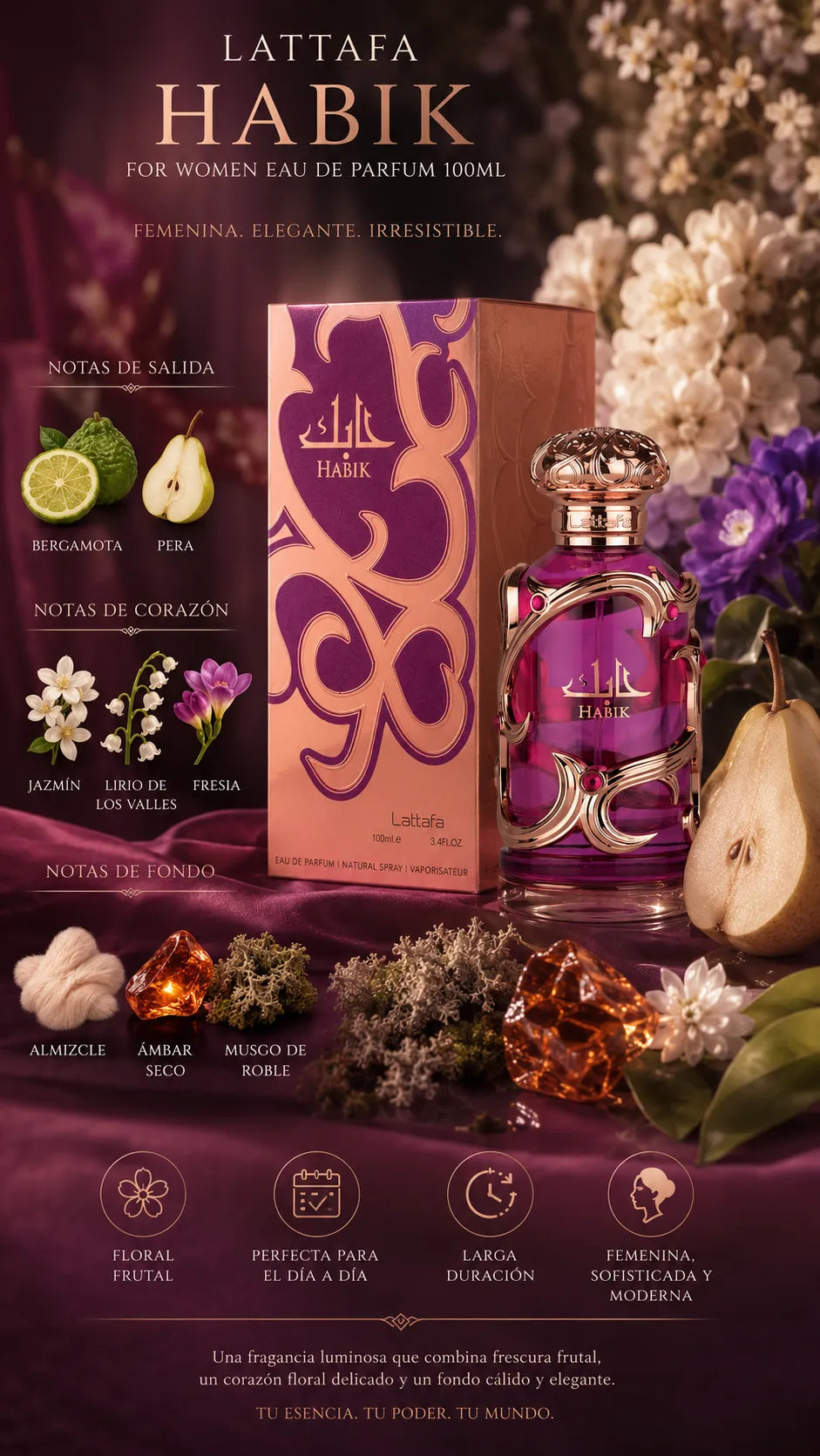 Perfume Lattafa Habik For Women Eau de Parfum 100ml Original