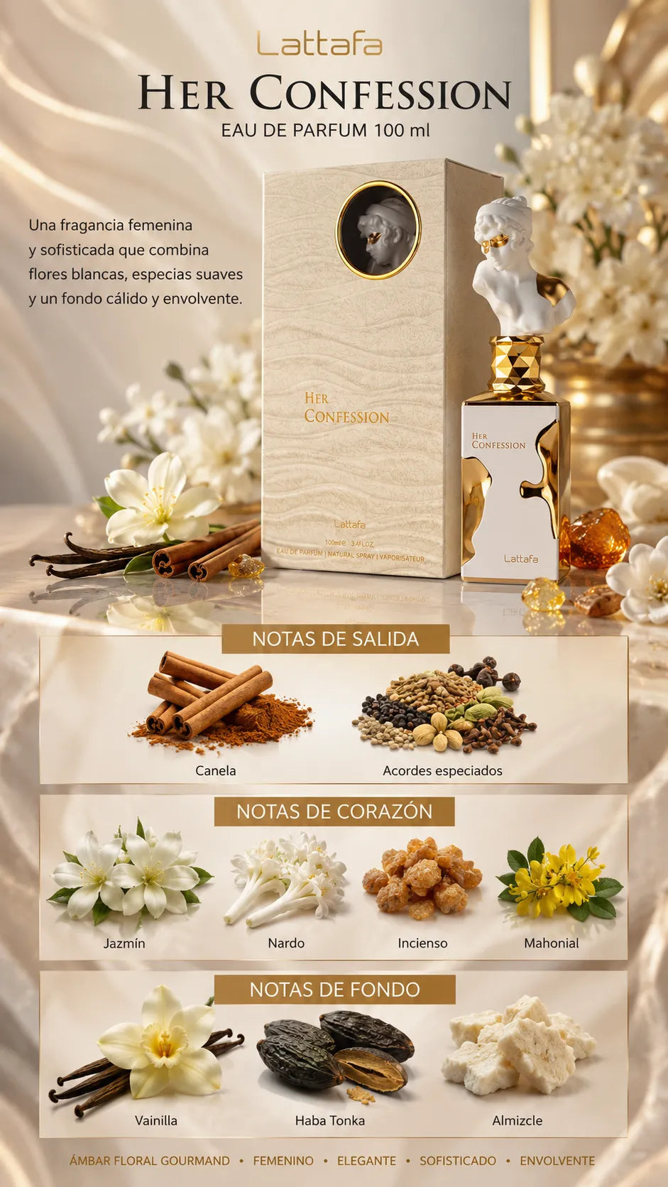 Perfume Lattafa Her Confession Eau de Parfum 100ml Original