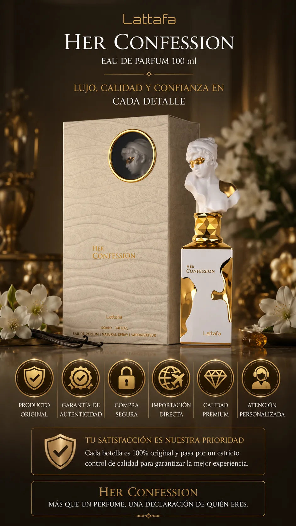 Perfume Lattafa Her Confession Eau de Parfum 100ml Original