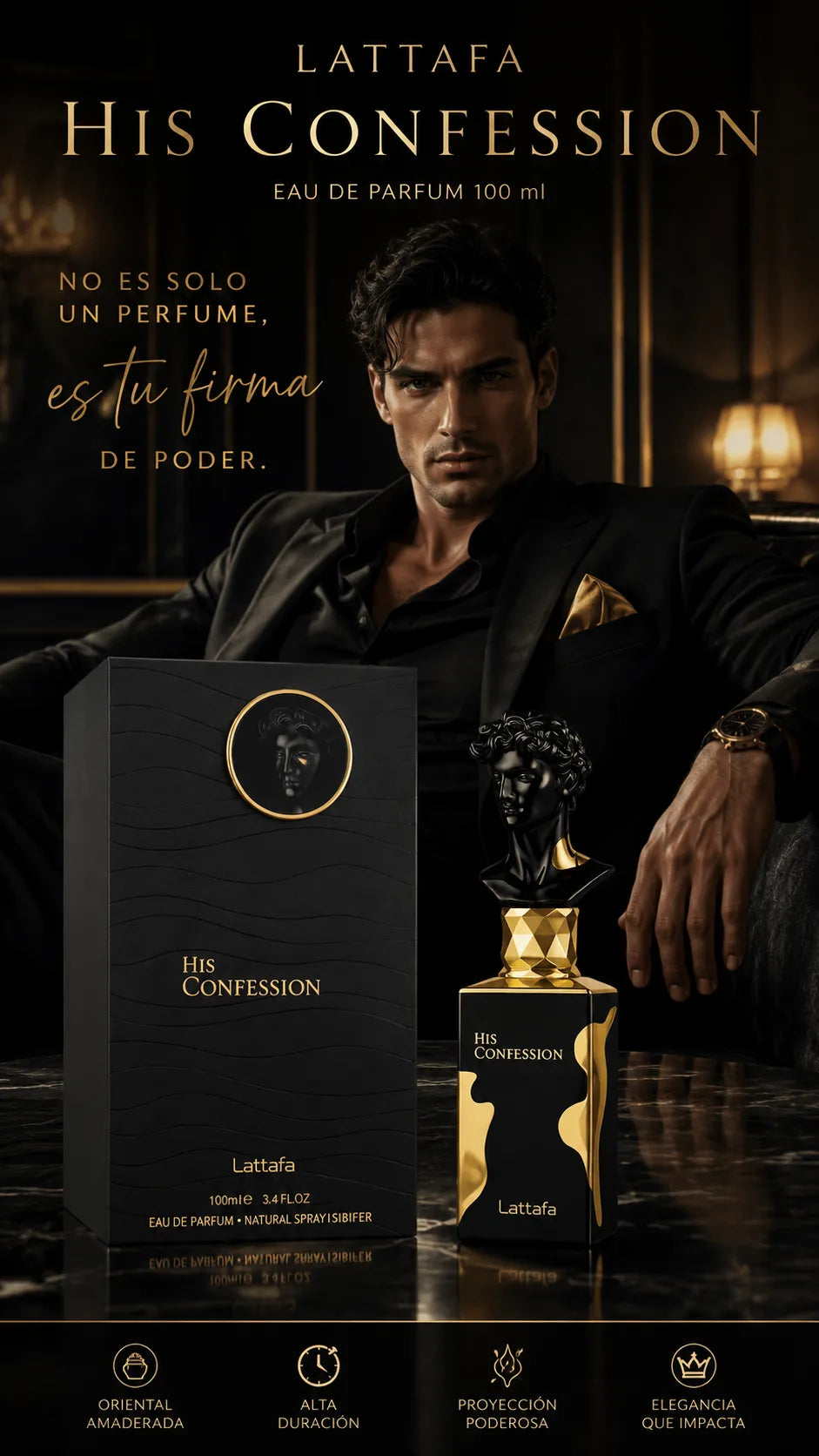 Perfume Lattafa His Confession Eau de Parfum 100ml Original