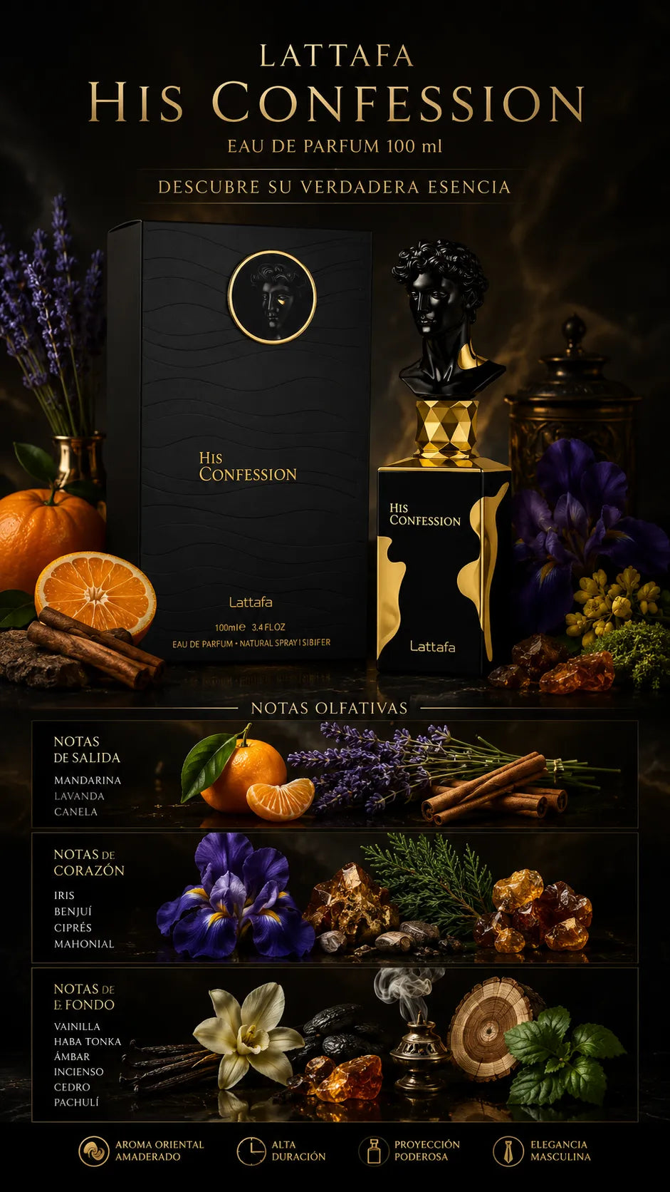 Perfume Lattafa His Confession Eau de Parfum 100ml Original