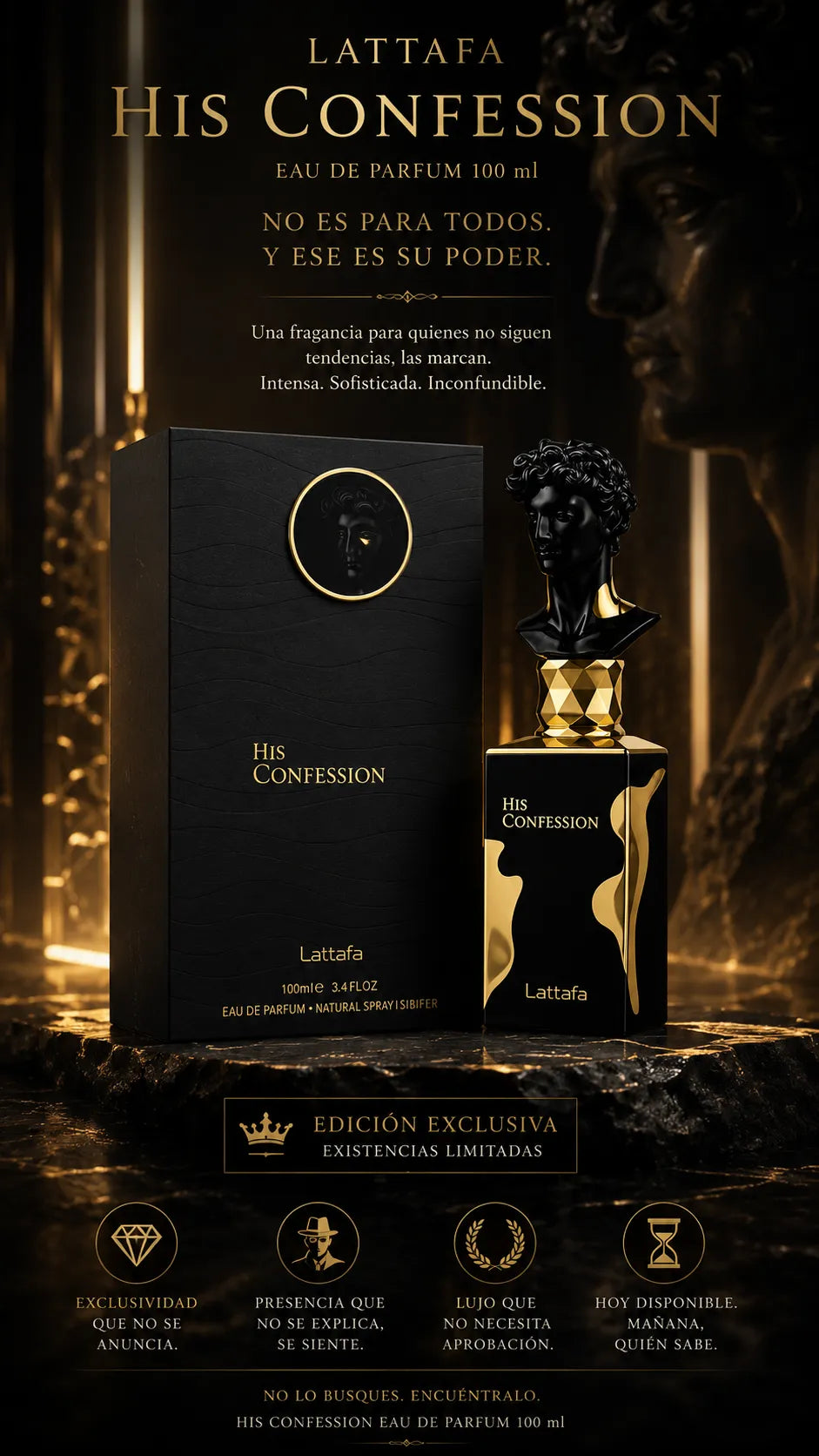 Perfume Lattafa His Confession Eau de Parfum 100ml Original