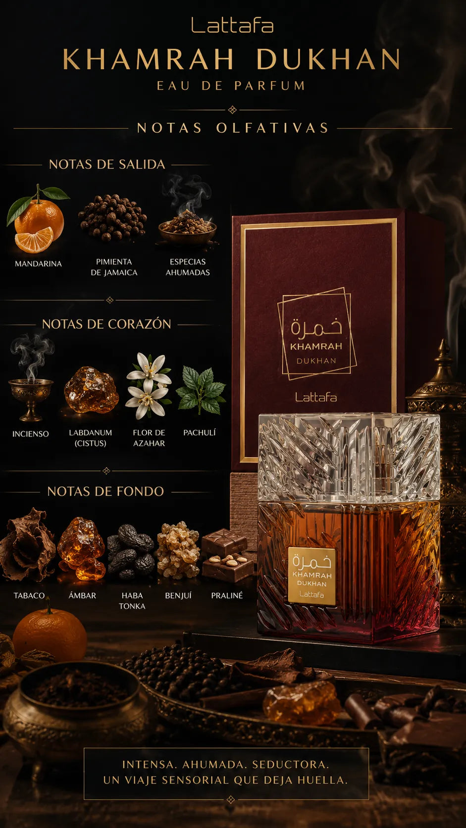 Perfume Lattafa Khamrah Dukhan Eau de Parfum 100ml Original