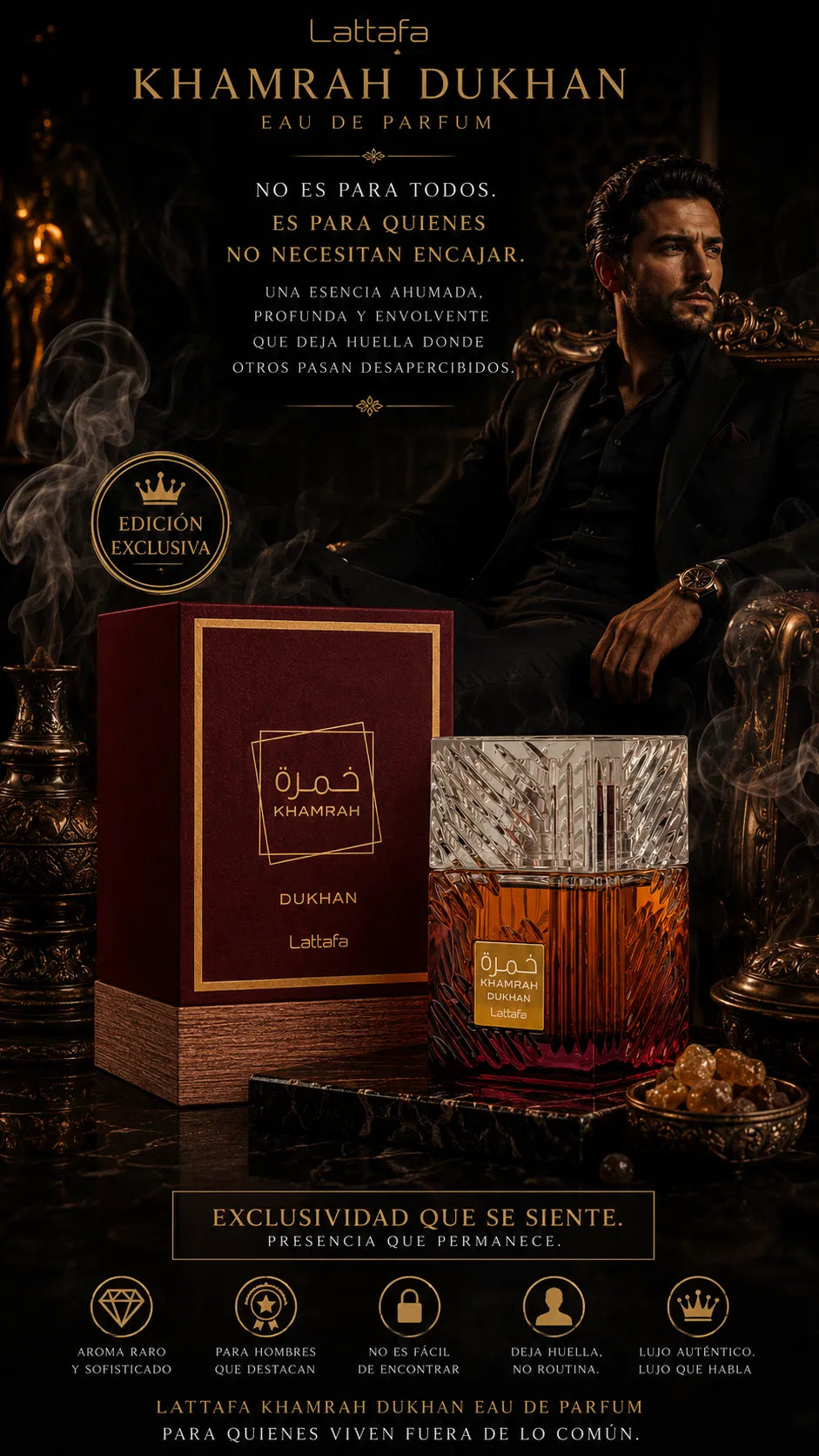 Perfume Lattafa Khamrah Dukhan Eau de Parfum 100ml Original
