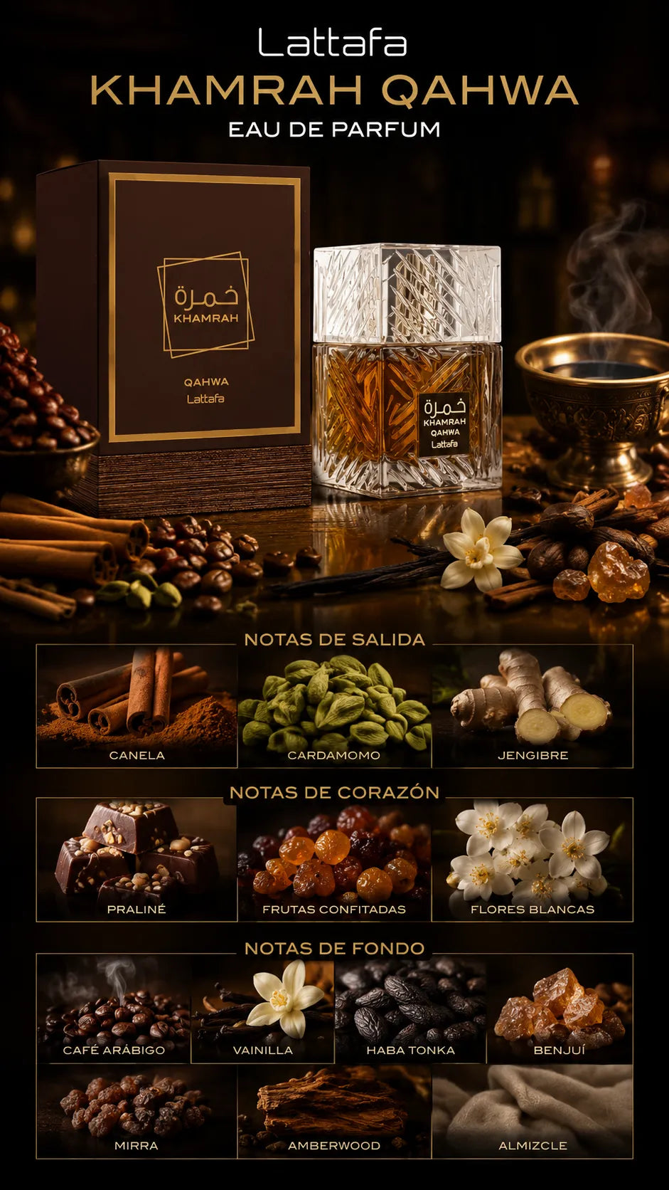 Lattafa Khamrah Qahwa Eau de Parfum 100ml Original