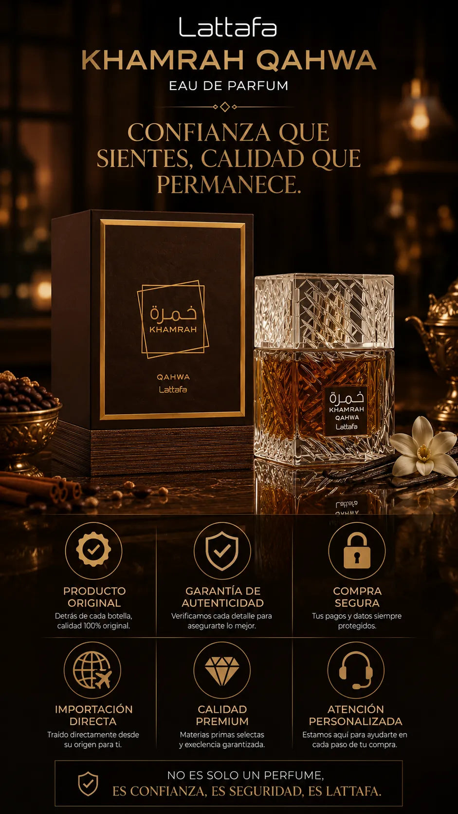 Lattafa Khamrah Qahwa Eau de Parfum 100ml Original