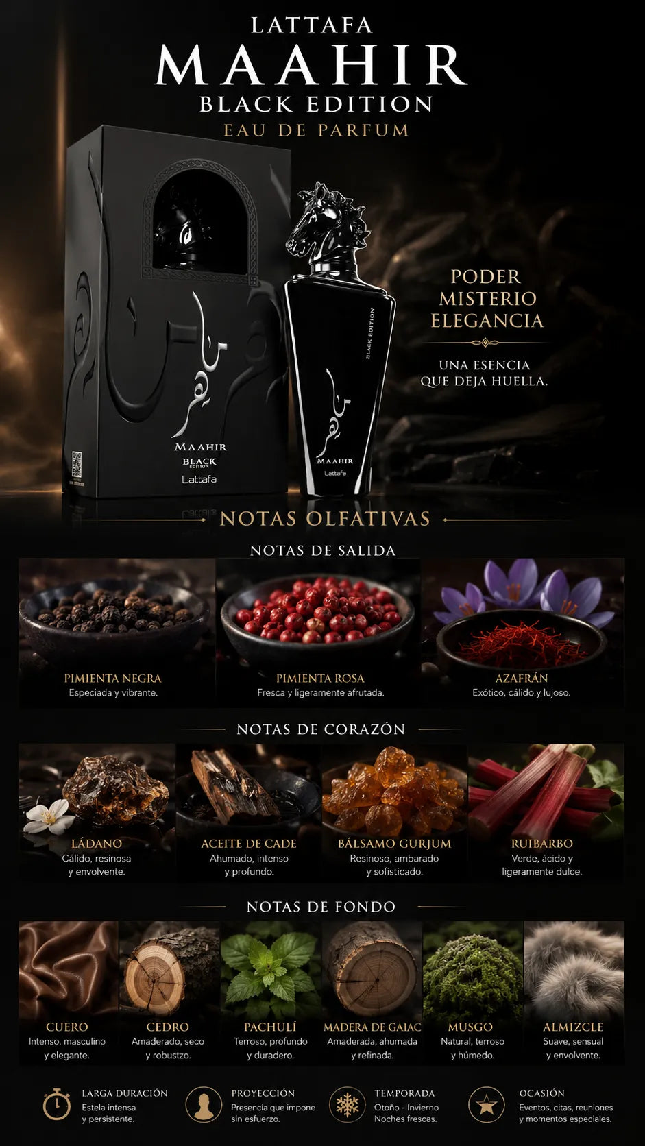 Perfume Lattafa Maahir Black Edition Eau de Parfum 100ml Original