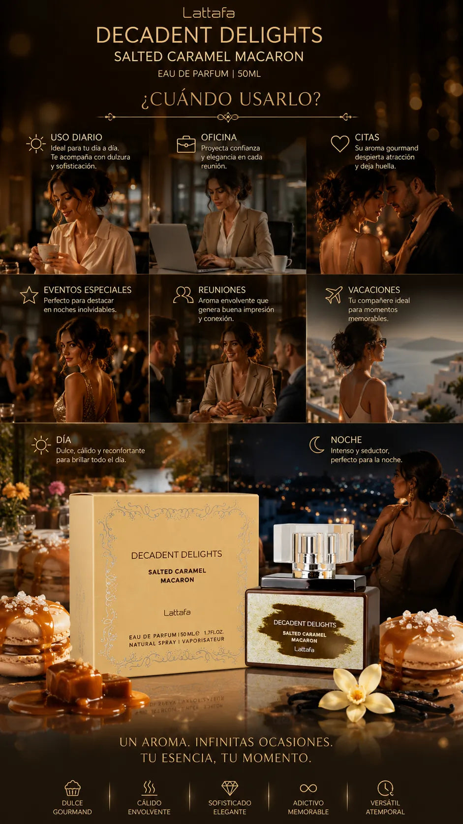 Perfume Lattafa Decadent Delights Salted Caramel Macaron Eau de Parfum 50ml Original