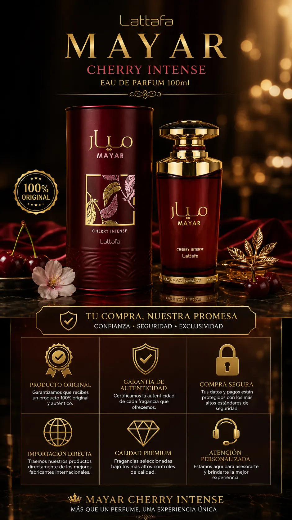 Perfume Lattafa Mayar Cherry Intense Eau de Parfum 100ml Original
