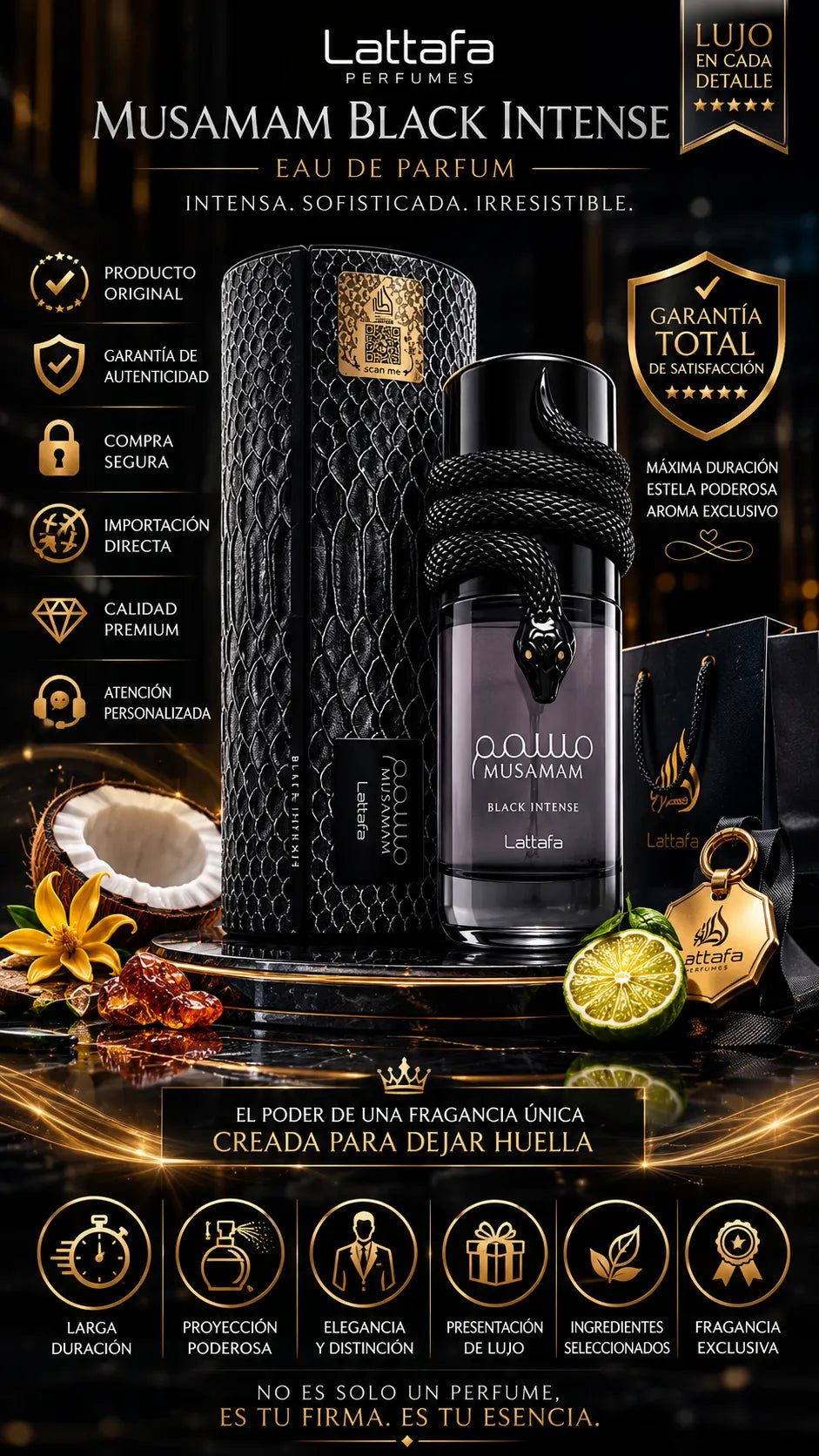 Perfume Lattafa Musamam Black Intense Eau de Parfum 100ml Original