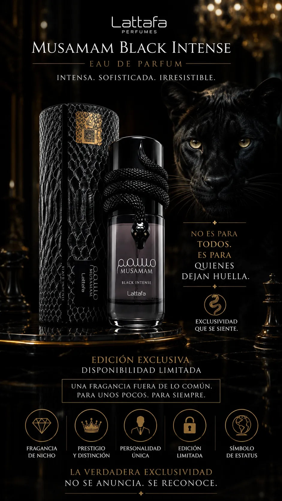 Perfume Lattafa Musamam Black Intense Eau de Parfum 100ml Original