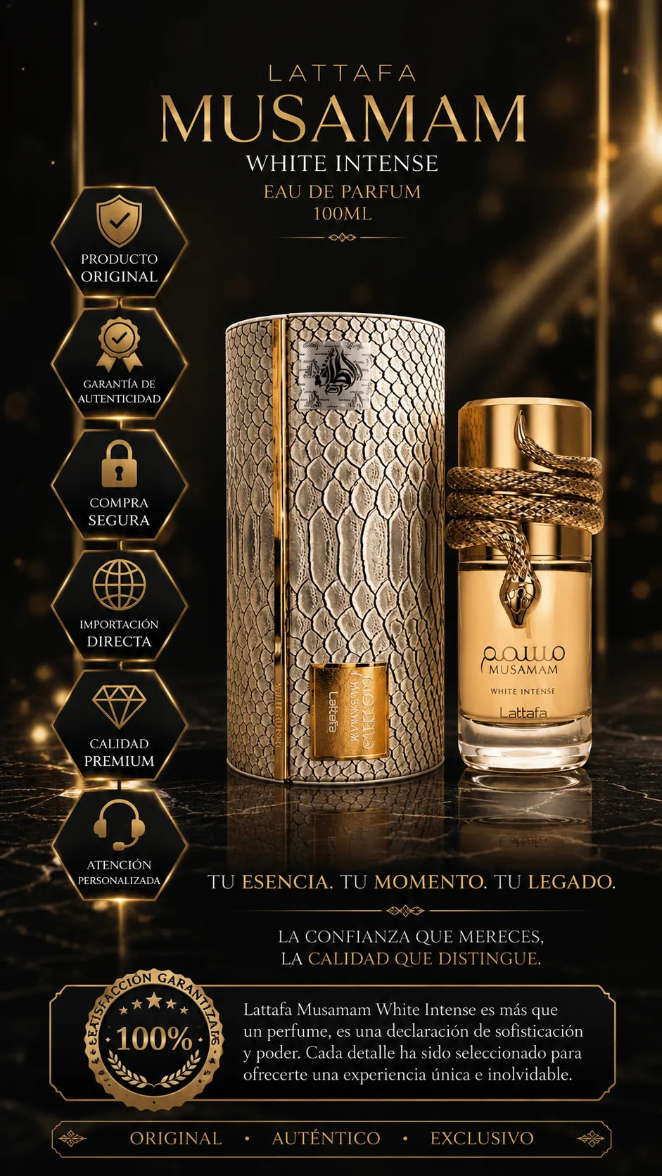 Perfume Lattafa Musamam White Intense Eau de Parfum 100ml Original