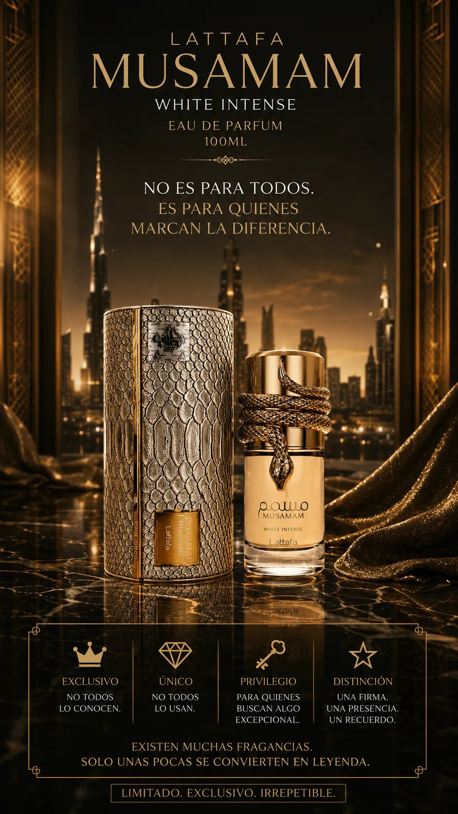 Perfume Lattafa Musamam White Intense Eau de Parfum 100ml Original