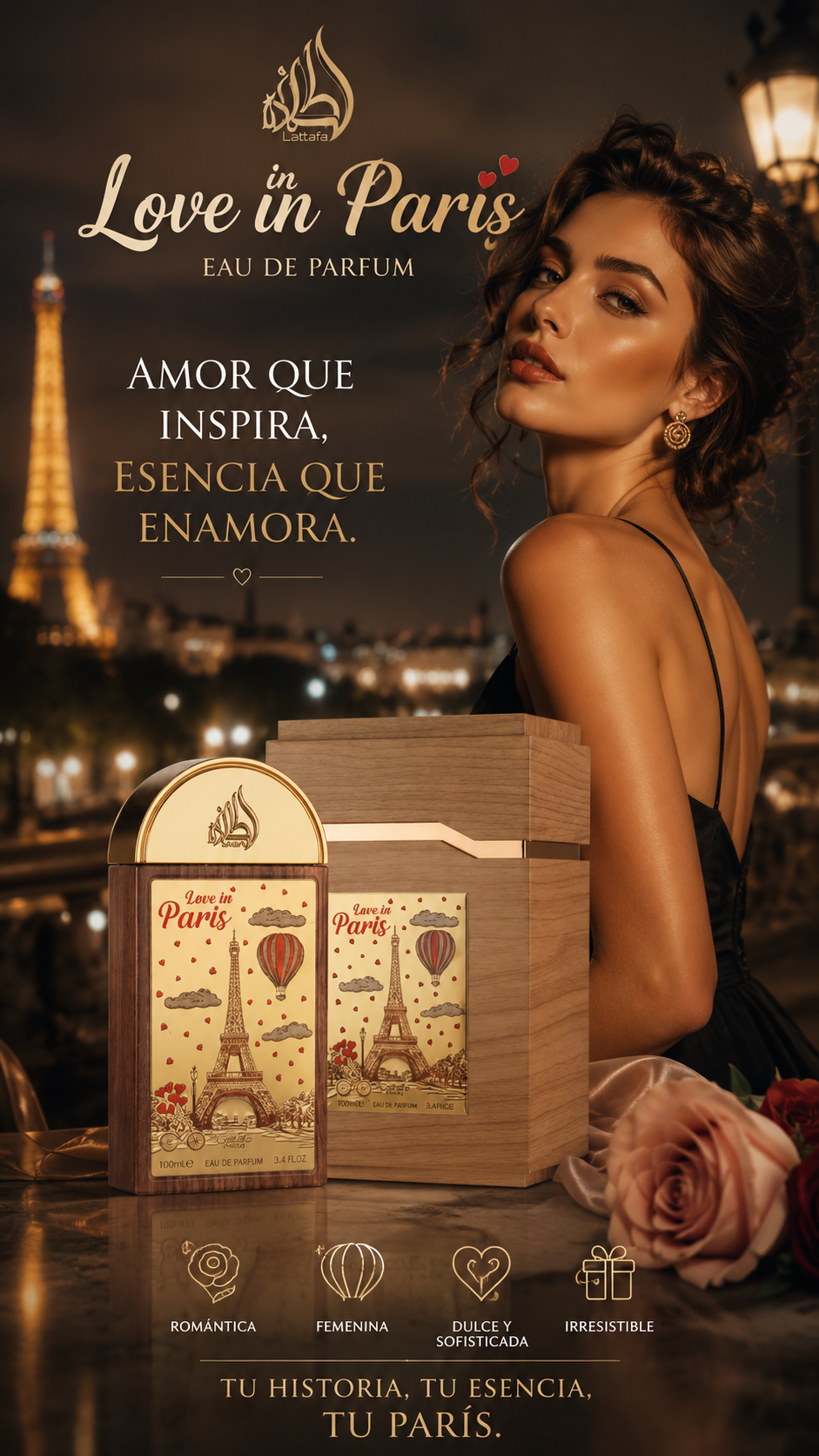 Perfume Lattafa Love in Paris Eau de Parfum 100ml Original