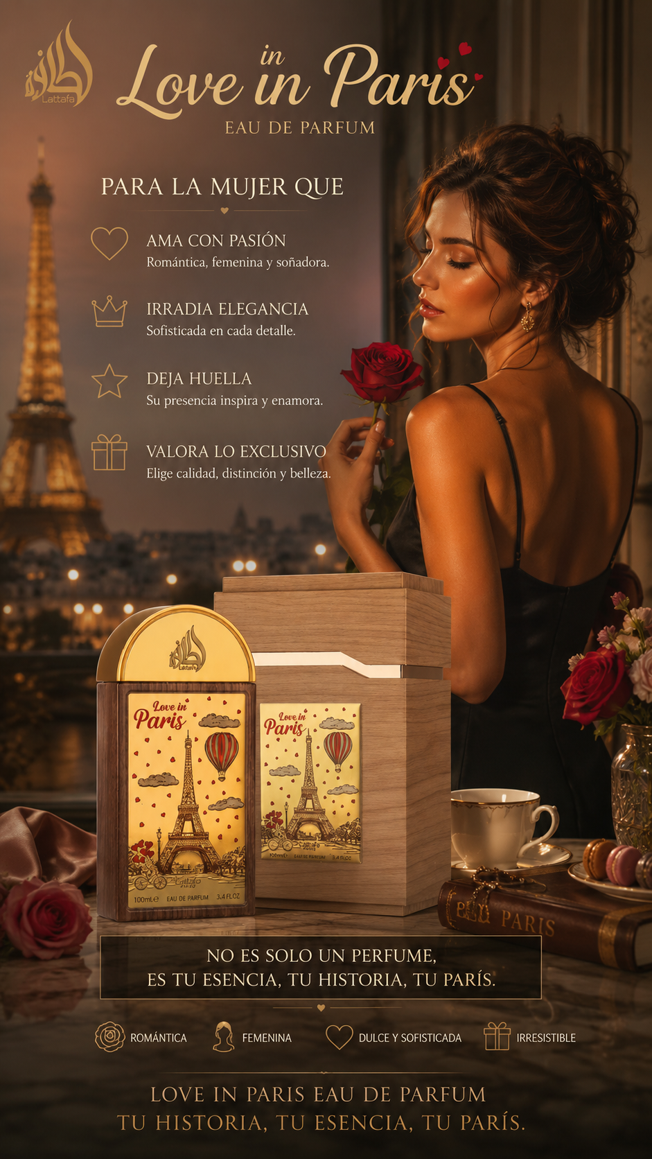 Perfume Lattafa Love in Paris Eau de Parfum 100ml Original